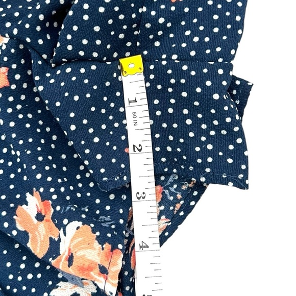 Trixxi Blue and Pink Floral Romper with Belt - Picture 11 of 12